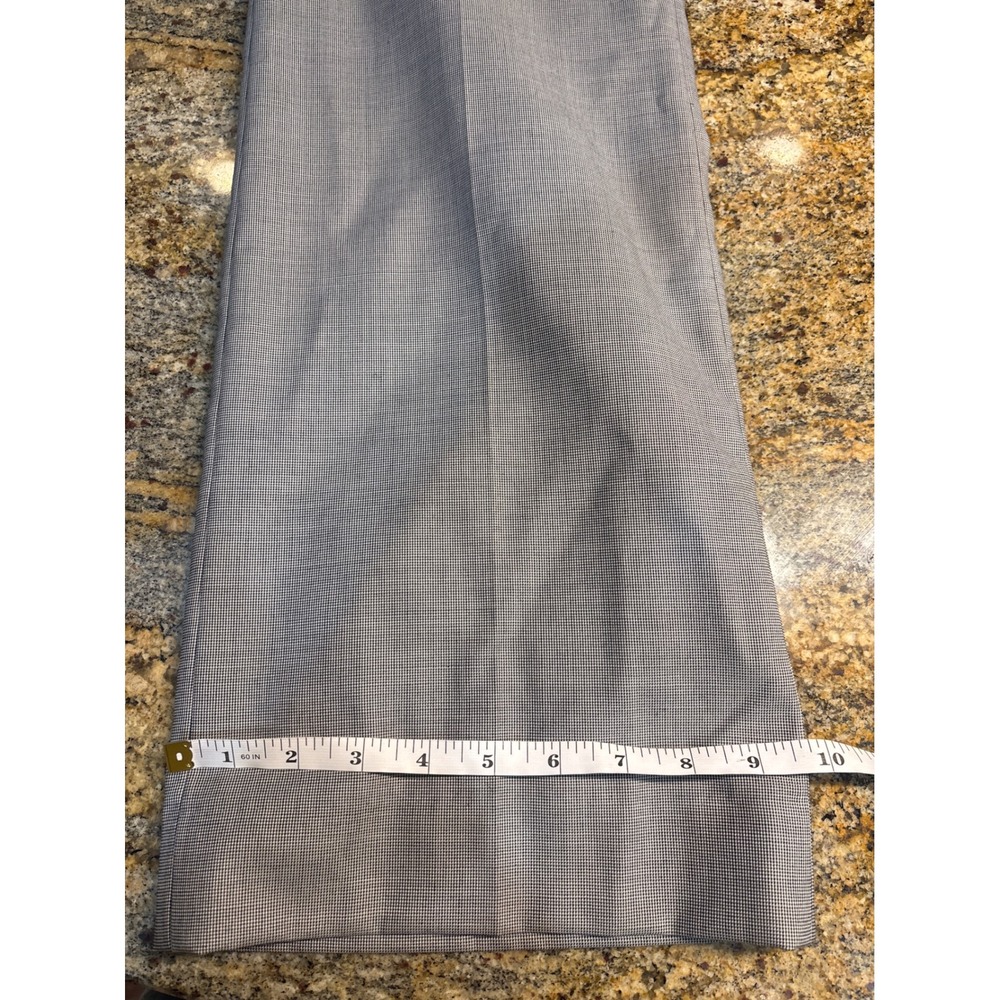 Anne Klein Suit Womens 6 Grey Micro Houndstooth Blazer Pants Set Wool Blend - Picture 13 of 15